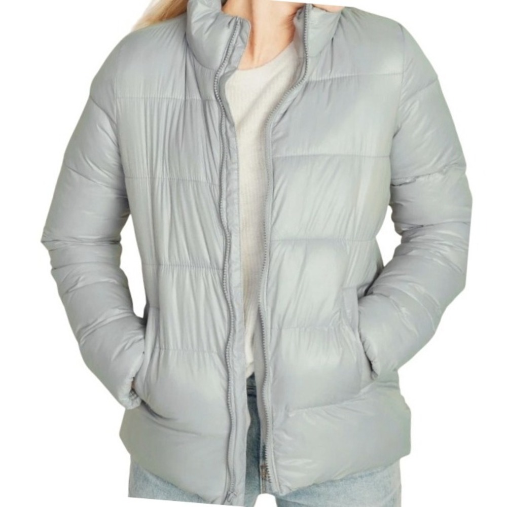 Old Navy Womens S Frost-Free Puffer Jacket in Daylight Gray NWT